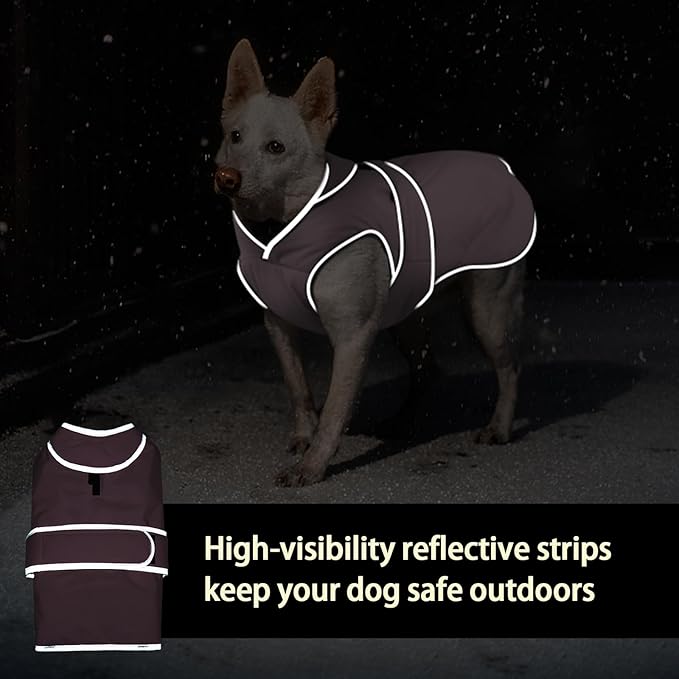 MIGOHI Reflective Dog Coat, Waterproof Winter Jacket, Fleece Lined, Small, Pink
