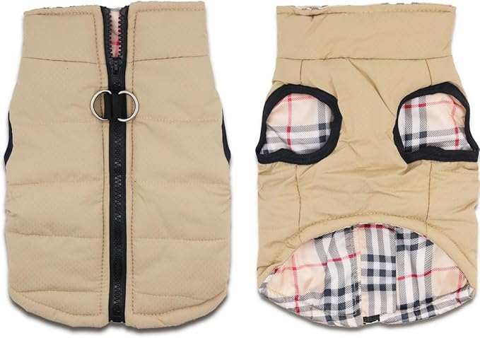 Dog Coats Warm Winter Dogs Jacket Pet Jackets Puppy Cold Weather Coat Pet Clothes for Small Dog, Khaki, X-Large