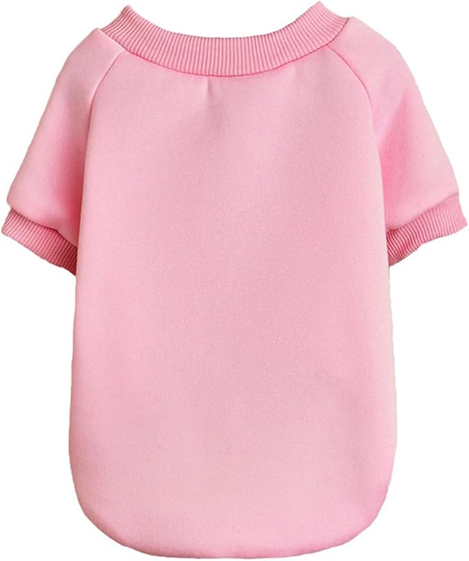 Puppy Sweater for Small Dogs Clothes Warm Winter Cat Clothe Pet Sweatshirt Knitwear Doggie Kitten Clothing, Pink, Large
