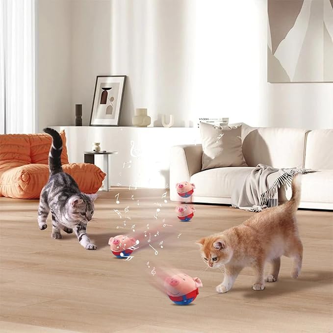 Interactive Dog Toys,2024 New Active Moving Pet Plush Toy,Squeaky Moving Dog Ball Toy,Rechargeable Puppy Toys to Keep Them Busy,Washable Pig Plush Toys(Lion)