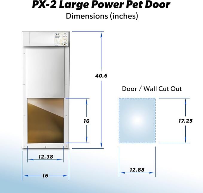 Power Pet Automatic WiFi Pet Door, Large Door Mount, Factory Refurbished by High Tech Pet, Certified, Full Warranty, Pet Operated, Auto Dead-Bolt Lock, Air-Tight, Quick, Quiet, Assembled in USA