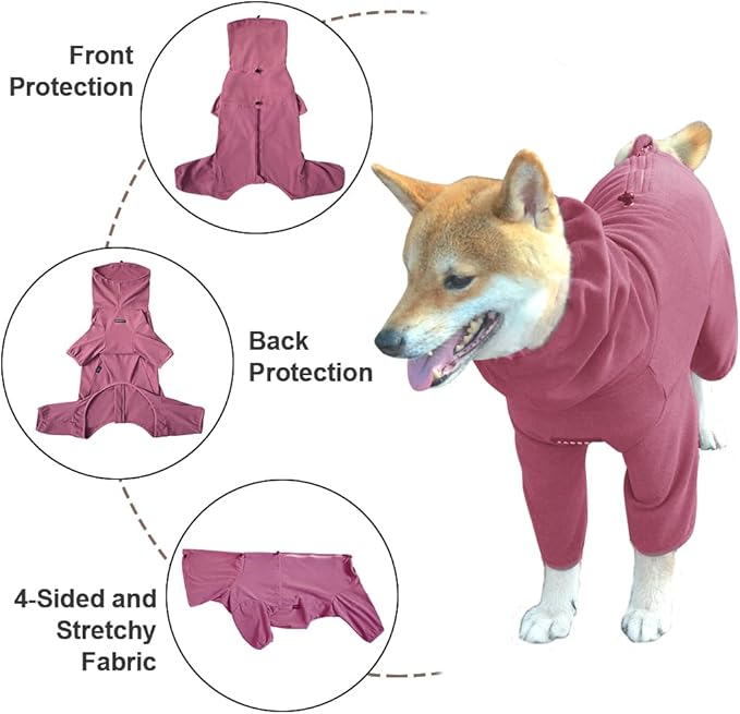 Dog Pajamas for Large Dogs,Extra Large Stretch, Suitable for Adult, Medium-Sized Dogs, Large Pet Jumpsuit Four-Legged Dog Clothes, Pet Clothing. (Red Color, 3XL)