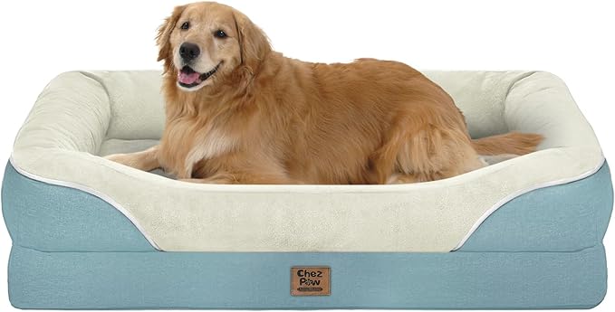 Washable Orthopedic Large Dog Bed - Removable Orthopedic Foam Dog Beds with Bolsters Waterproof Large Dogs Bed and Non-Slip Bottom Extra Large Dogs Beds Sofa