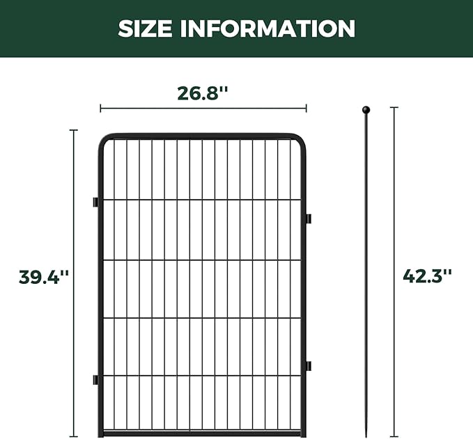 FXW Rollick Unleashed Dog Playpen for Indoor, Yard, RV Camping, 40 inch 2 Panels for Medium and Large Dogs, Black│Patented