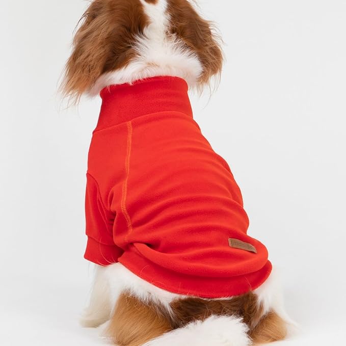 Fitwarm 3 Pack Classic Fleece Dog Sweater, Winter Clothes for Small Dogs Boy Girl, Turtleneck Dog Sweatshirt, Pet Apparel, Orange Red, Royal Blue, Neon Yellow, XL