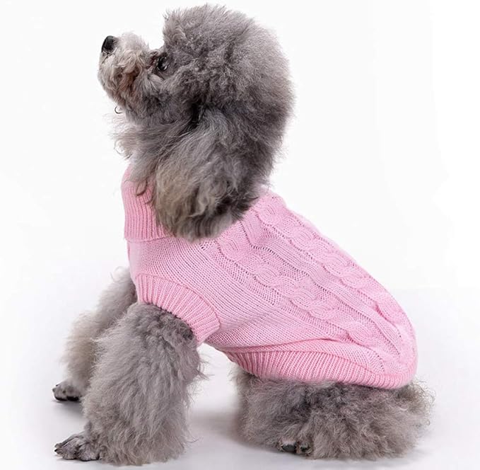 Dog Sweater for Small, Medium, Large Dogs - Warm Winter Classic Turtleneck Pet Clothes Coat for Puppies, Cats - Cute Christmas Outfit for Girls and Boys