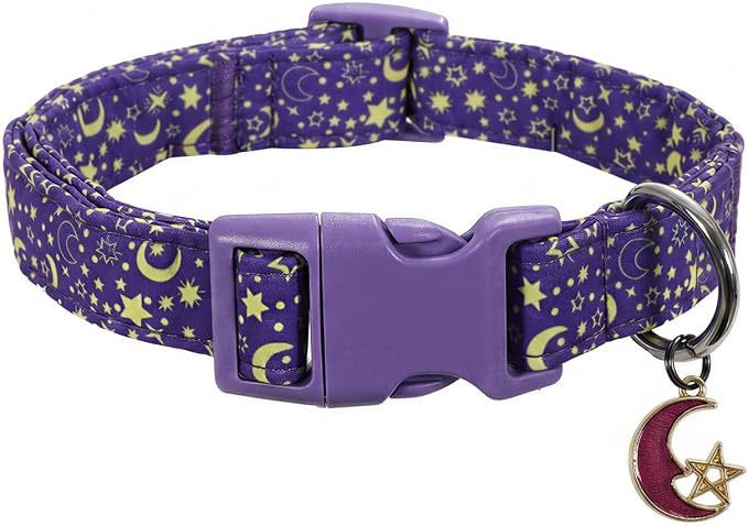 Cute Dog Collar, Moon Puppy Collar for Extra Small Dogs, XS