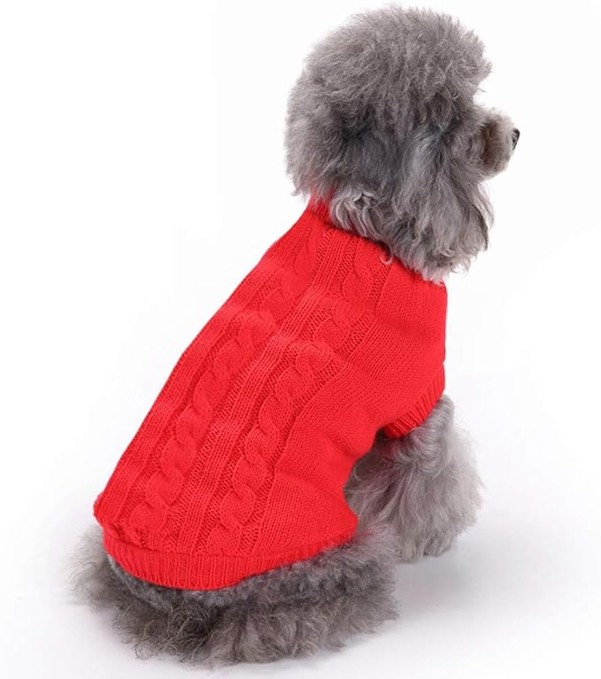 Dog Sweater, Warm Dog Sweaters for Small Dogs Medium Large Dogs, Cute Winter Classic Turtleneck Pet Sweater Cat Sweater Dog Clothes Coat Dog Christmas Sweaters for Girls Boys Dog Puppy Cat