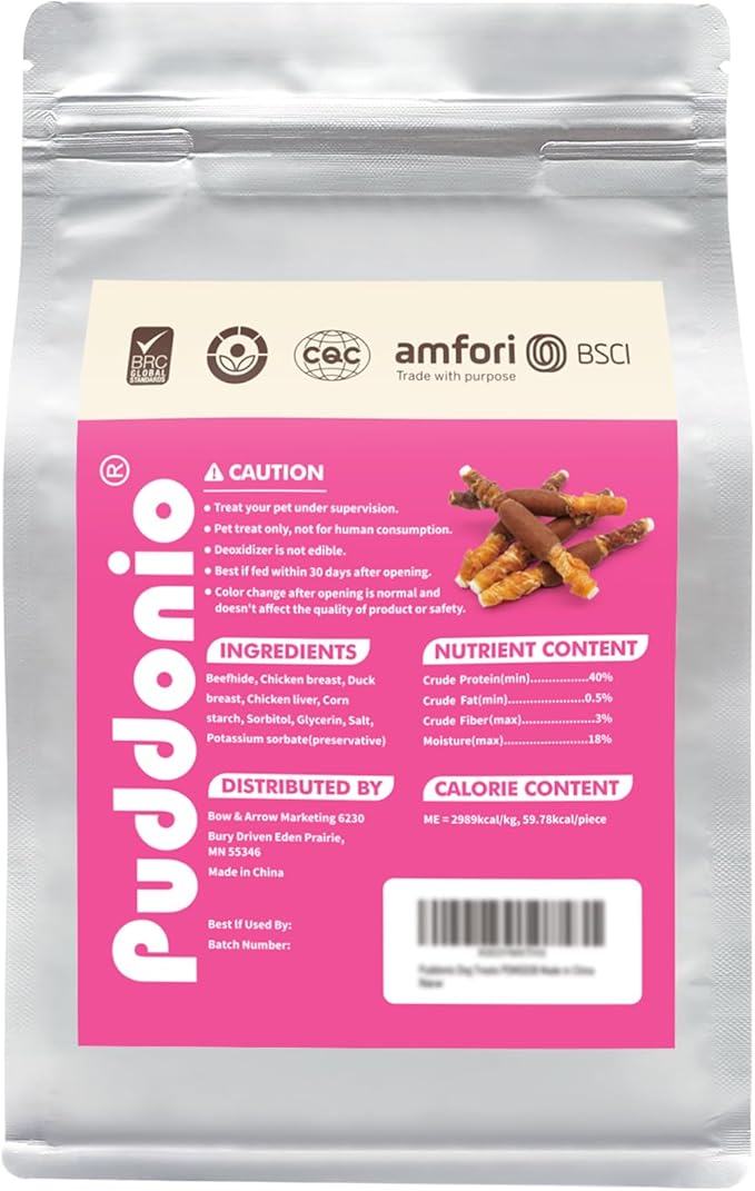Dog Treats, Triple Flavor Rawhide Sticks, Chicken Duck and Chicken Liver Wrapped Rawhide Dog Chews, Suitable for Medium and Small Dogs, 21.16 oz