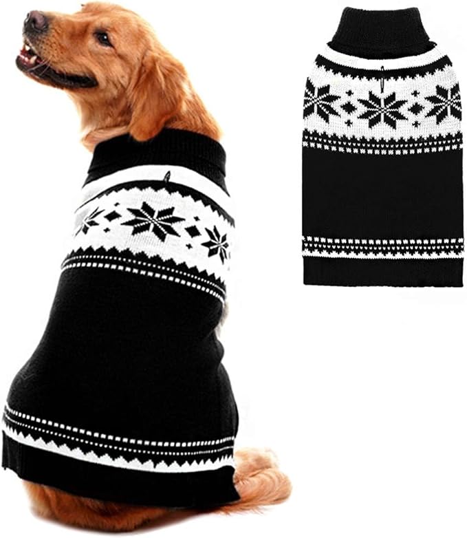 Mihachi Dog Sweater - Winter Coat Apparel Clothes with Colorful Stripes for Cold Weather