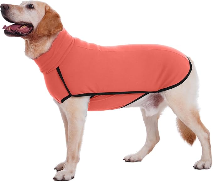 ROZKITCH Dog Winter Coat Soft Pullover Pajamas, Pet Windproof Warm Cold Weather Jacket Vest Cozy Jumpsuit Apparel Outfit Clothes for Small Medium Large Giant Walking Hiking Travel Orange 3XL