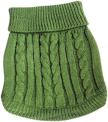 Tangpan Turtleneck Classic Straw-Rope Pro Pet Dog Sweater Apparel (Green,XXL)