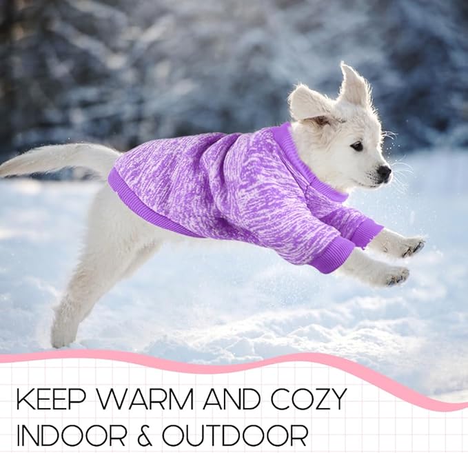 2 Pack Dog Sweaters for Small Dogs Girl Boy Winter Fleece Clothes Warm Soft Dog Sweatshirt Outfit for Dogs Cats Pet Apparel