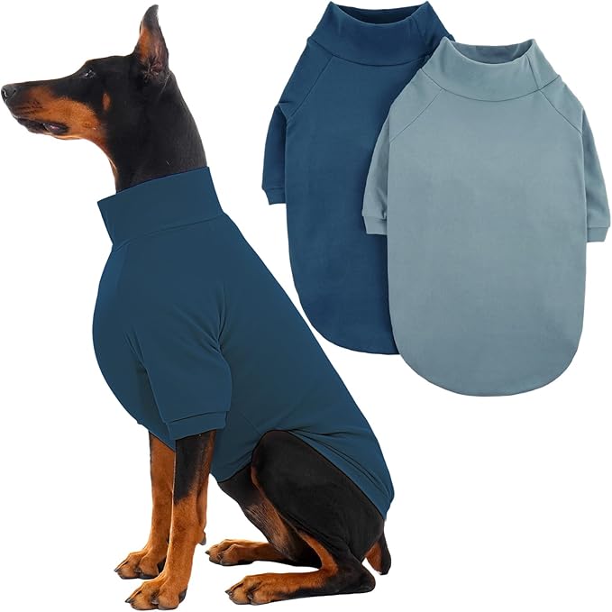 IECOii 2 Pack XXXXL Dog Fleece Sweater for Giant Breed Dogs, Warm Dog Turtleneck with Stretch for Great Dane Sweater, Fall Winter Pullover Dogs Sweatshirt with Sleeve,Outdoor Sweaters for Walking, 4XL