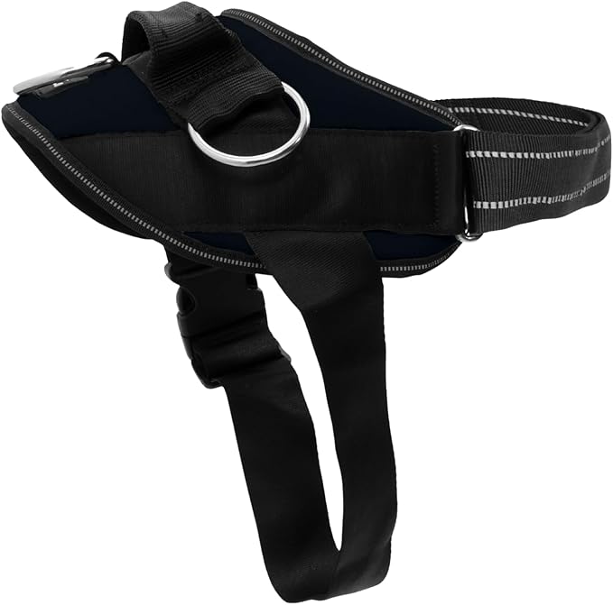 ShawnCo Essential Dog Harness, No-Pull Pet Vest with 3 Leash Clips, No Choke, Reflective, Adjustable and Padded, for Easy Walking and Training for Small, Medium and Large Dogs (Midnight, M)