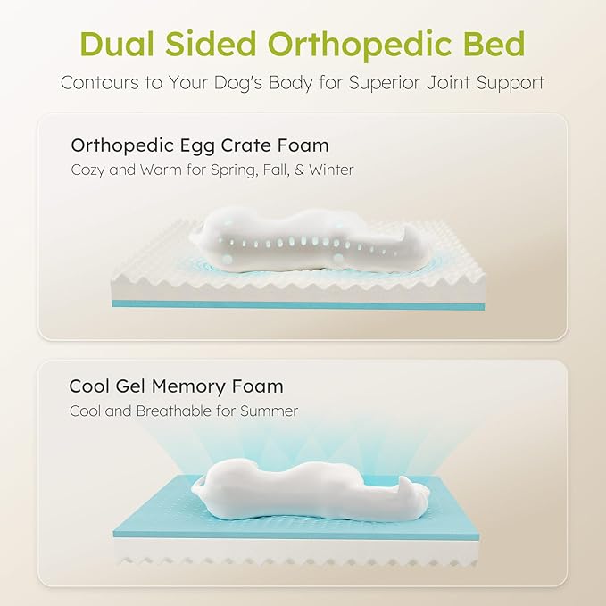 XXL Dog Bed for Extra Large Dogs, Giant Orthopedic Dog Bed with Cooling Gel Memory Foam, Waterproof Pet Bed with Removable Washable Cover, 53" Pet Sofa Bed Dutch Velvet with Bone Toy, Black
