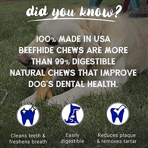 Pet Factory 7in Braided Beefhide Dog Chew Sticks with Peanut Butter Flavor - 100% USA Made Rawhide Chews for Medium Dogs,Long Lasting Dental Health,7 inches,6 Count (Pack of 2)