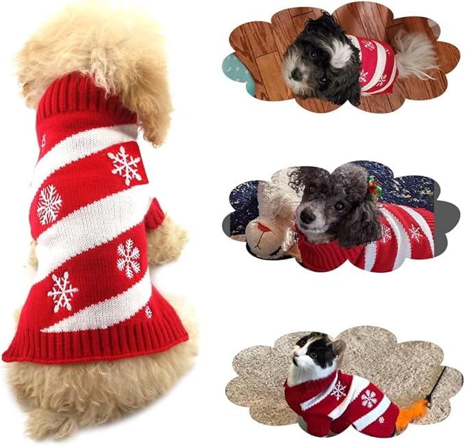 NACOCO Dog Snow Sweater - Snowman Holiday Xmas Christmas Pet Clothes for Small Dogs and Cats (Snow, XS)