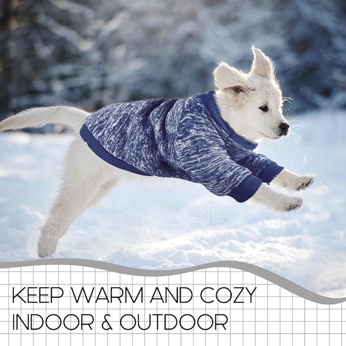 2 Pack Dog Sweaters for Small Dogs Girl Boy Winter Fleece Clothes Warm Soft Dog Sweatshirt Outfit for Dogs Cats Pet Apparel