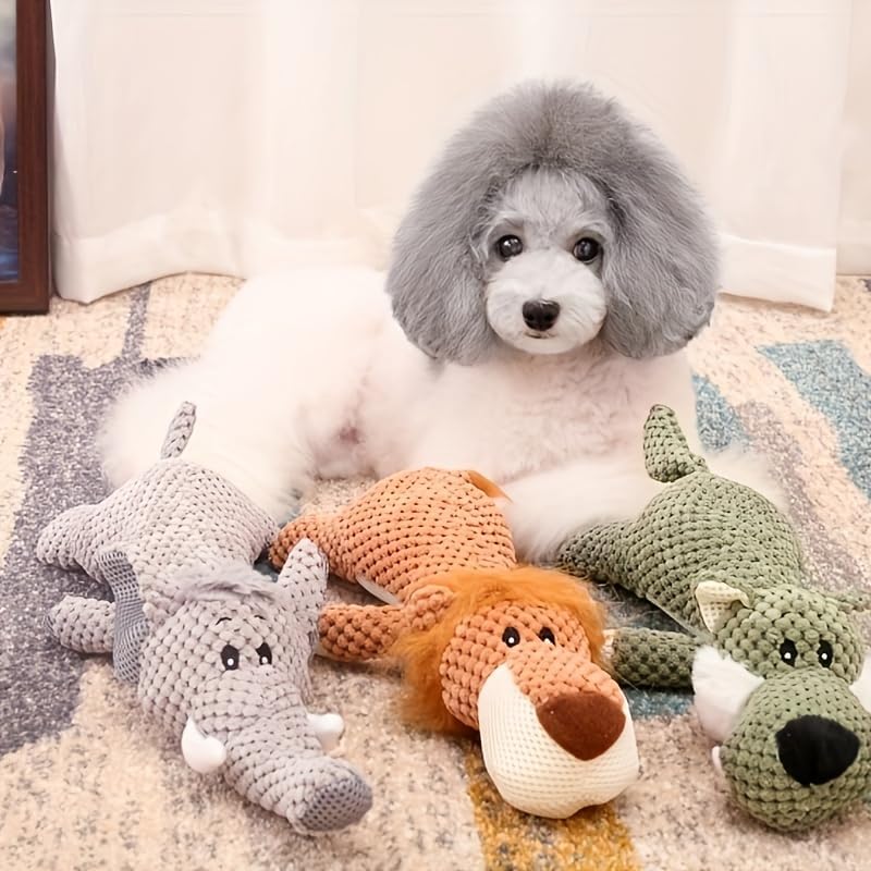 Squeaky Plush Toy for Dogs, Designed to Be Chew-Resistant, Soft Yet Durable, Suitable for Small, Medium, and Large Breeds, a Long-Lasting Squeaky Toy for Pets,14 inch Lion