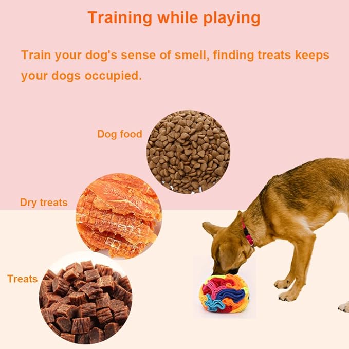Ablechien Snuffle Ball - Snuffle Ball for Small Dogs, Interactive Dog Toys to Keep Them Busy, Puppy Dog Puzzle Toy with Storage Bag Machine Washable