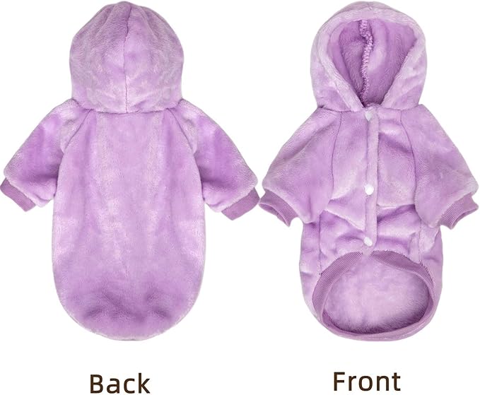 FabriCastle Dog Hoodie Sweater for Small Dogs Boy and Girl, Dog Clothes XS XXS Puppy Sweatshirt, Pet Outfit, Cat Clothing Super Soft Warm Snap On Closure (Light Purple, Medium)