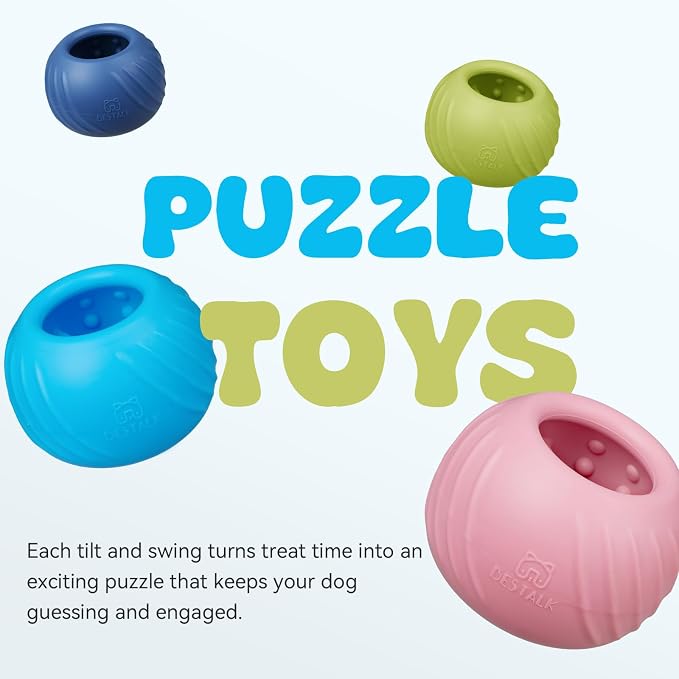 Long-Lasting Dog Lick Toy, Wobbly Dog Enrichment Lick Bowl to Keep Dogs Busy, Interactive Stuffable Dog Treat Feeder for Boredom, Silicone Treat Dispensing Chew Toy(Dark Blue,L)
