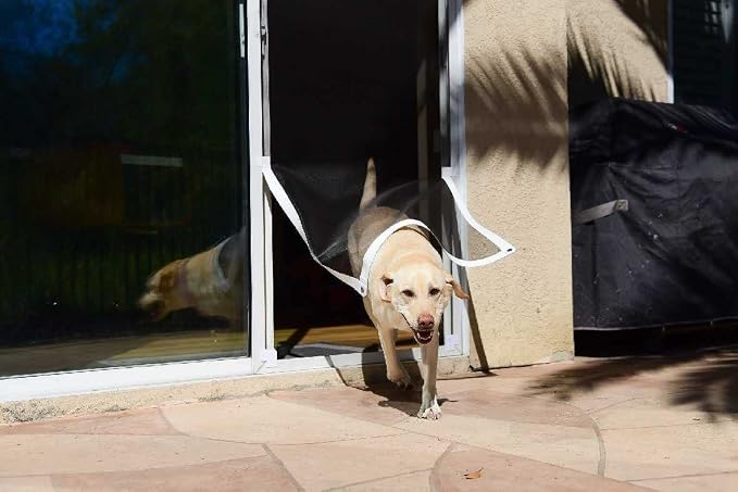 Screen Pet Door Conversion Kit | Doggie Door for Screen Door| Patio Screen, Sliding Glass Door Screen, Porch Screens | Convert Your Screen Into A Cat Door or Doggie Door for Screen Door, White Tape
