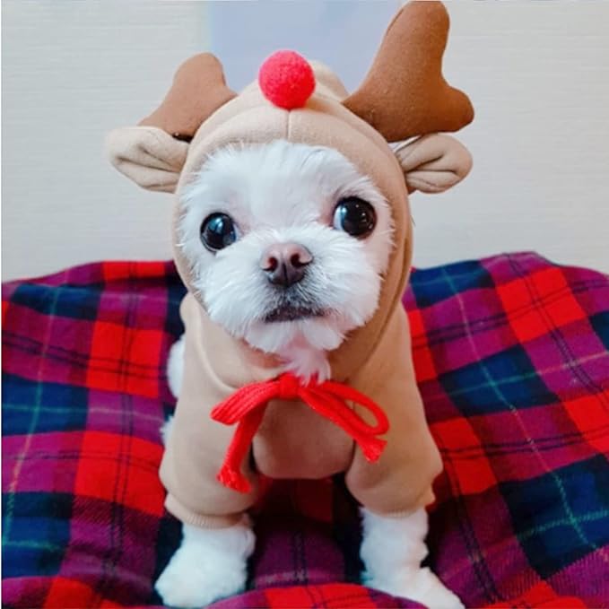 Pet Clothes Dogs Hoodie Sweatshirt - Elk Fruit Shape Cold Weather Clothes Costume Outfit for Puppy Cats Small MediumDog (m)