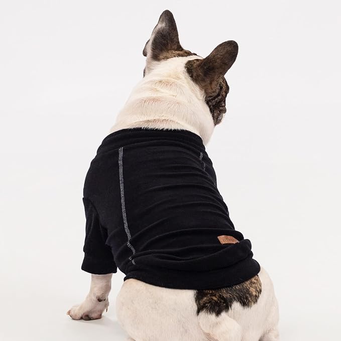 Fitwarm 3 Pack Classic Fleece Dog Sweater, Winter Clothes for Small Dogs Boy Girl, Turtleneck Dog Sweatshirt, Pet Pullover Jumper, Cat Apparel, Black, Olive Green, Cream, Medium
