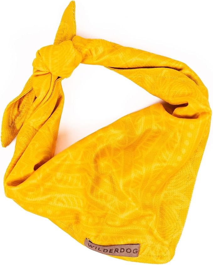 Wilderdog Dog Bandana with Lightweight Quick Drying Poly-Blend Mesh Material in Mustard