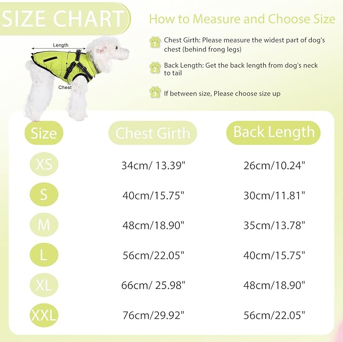 Gyuzh Dog Coat with Harness,Dog Coats for Small Dogs,Warm Fleece Winter Puppy Jacket,Waterproof Jacket with Harness Built in for Small Medium Large Dogs