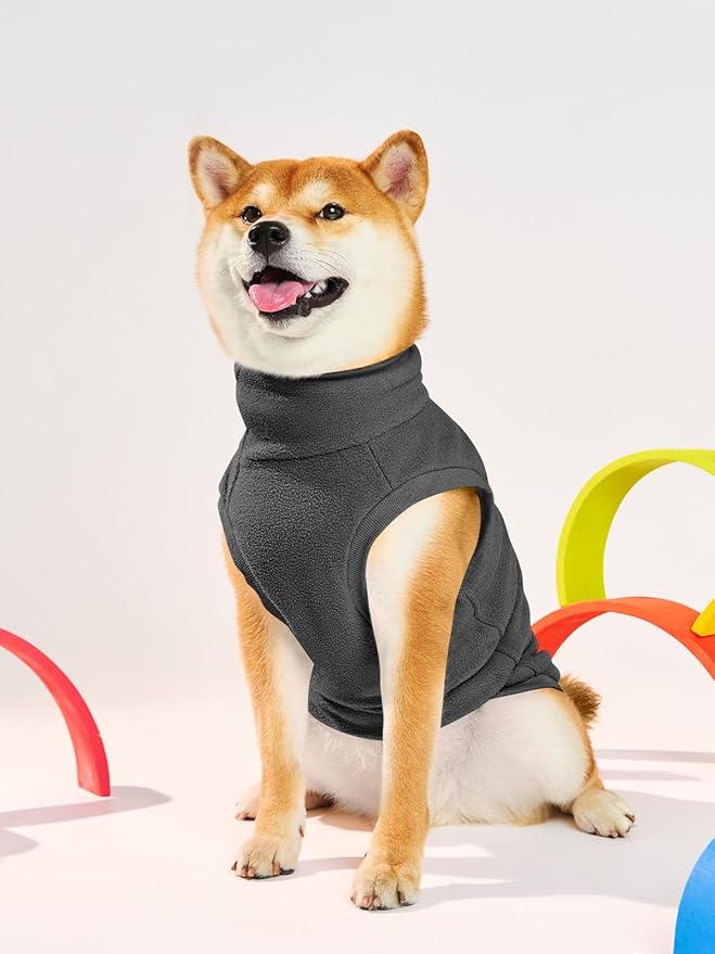 Haloumoning Fleece Dog Sweater Turtleneck Pullover Sweatshirt Pet Winter Warm Clothes