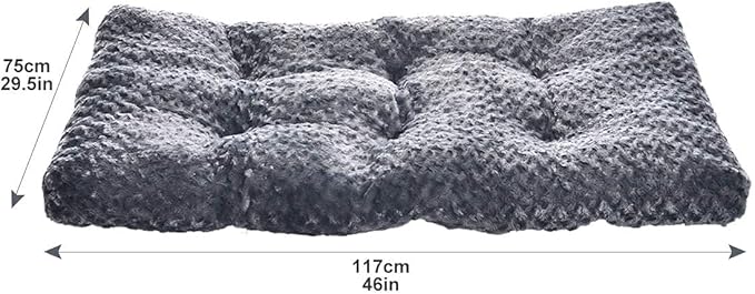 Amazon Basics Cat and Dog Bed and Crate Pad, Machine Washable, Indoor, 46 x 29 x 4 inches, Gray