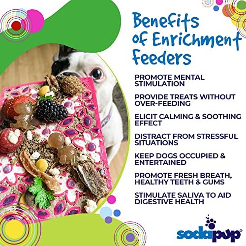 SodaPup Flower Power eMat – Durable Lick Mat Feeder Made in USA from Non-Toxic, Pet-Safe, Food Safe Rubber for Mental Stimulation, Avoiding Overfeeding, Fresh Breath, Digestive Health, & More