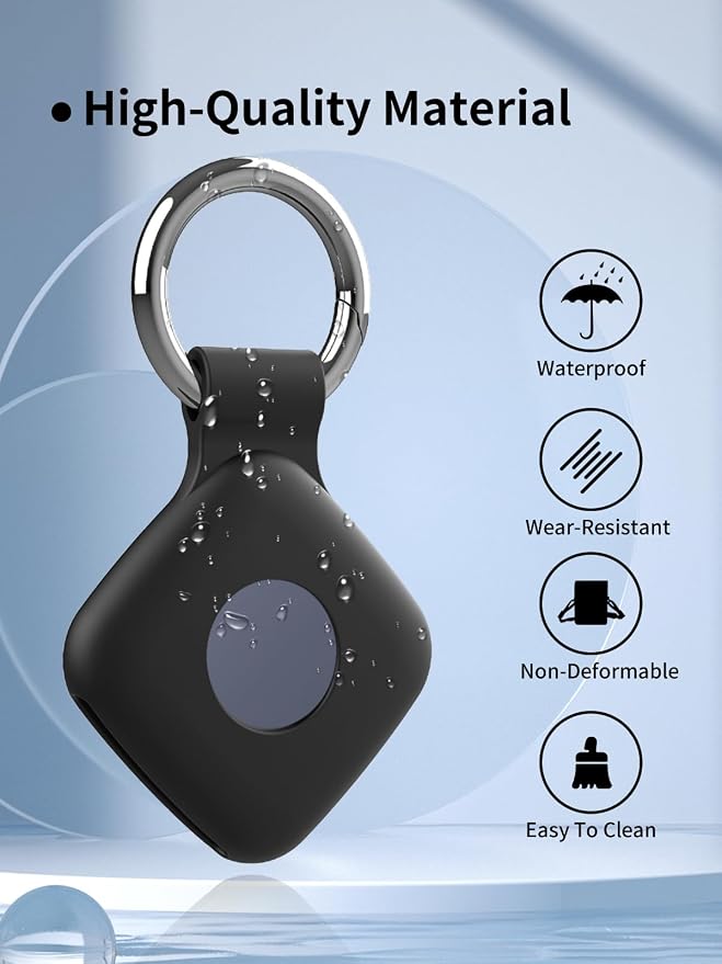 Case for UGREEN Tracker Tags, Shockproof Silicone Cover. | Shockproof & anti - slip, protects against scratches. Precise cutouts ensure full functionality. Black(4 Pack).