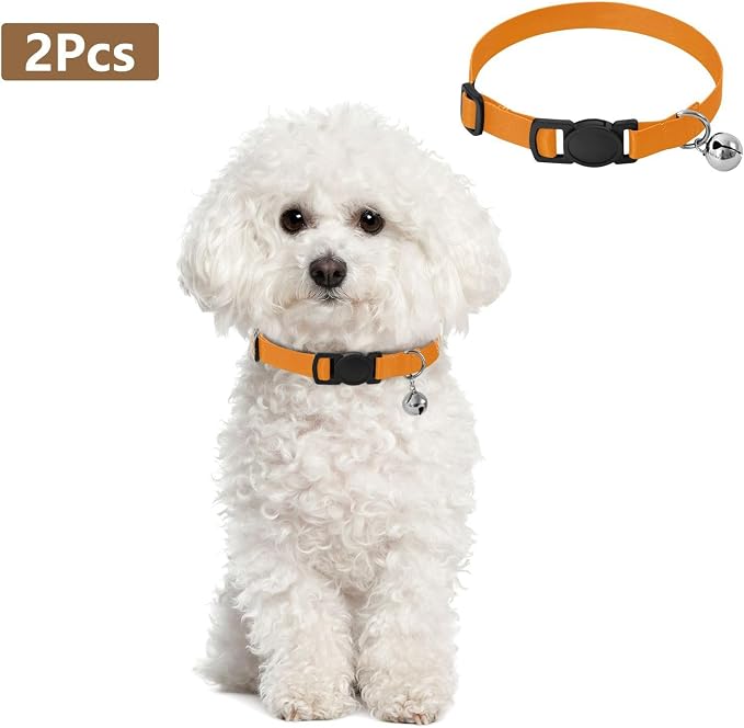 Sunset Gradient Adjustable Buckle Small Dog Collar 2 Pack Lightweight Pet Collar for Cats and Dogs