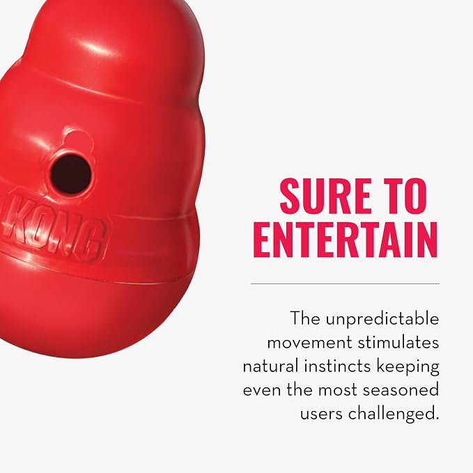 KONG Wobbler - Interactive Dog Toy for Treat Dispensing - Dog Slow Feeder for Healthy Eating - for Medium/Small Dogs (Pack of 2)