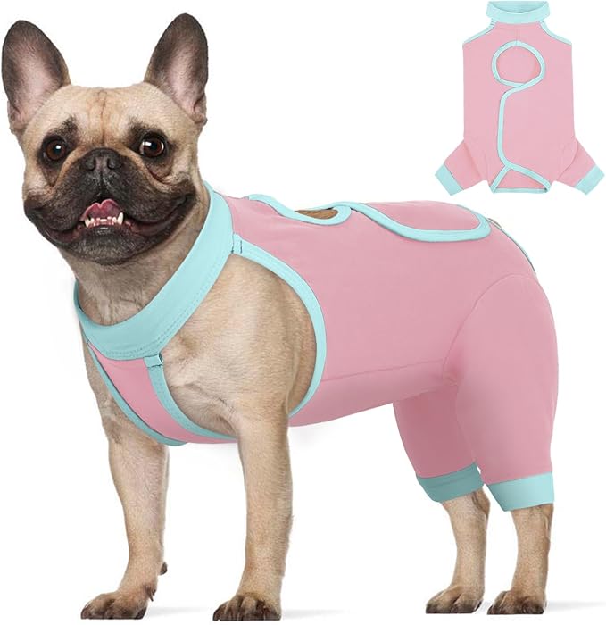 ROZKITCH Dog Surgery Leg Sleeve Rear Legs, Male Female Pet Prevent Licking Wound Elbow Knee Protector, Dog Recovery Suit Cone Collar Alternative Pants Shirt for Wound Heal Wrap Pink S