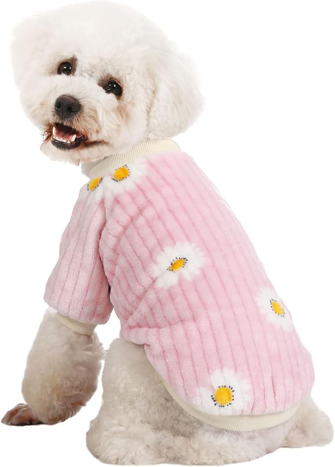 Dog Sweater, Dog Sweaters for Small Dogs, 2, 3 Pack Warm Soft Pet Clothes for Puppy, Medium Large Cat, Dogs Girl or Boy, Dog Shirt for Winter Christmas (Pink+Purple+Yellow, Small)