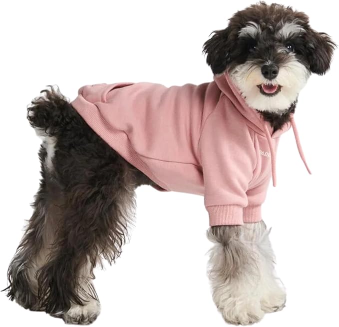 Spark Paws Dog Hoodie – Premium Dog Sweater for Small, Medium, and Large Dogs | Warm Outfits for French Bulldogs, Pitbull, Puppy, Winter Jacket Alternative - Dusty Pink - S