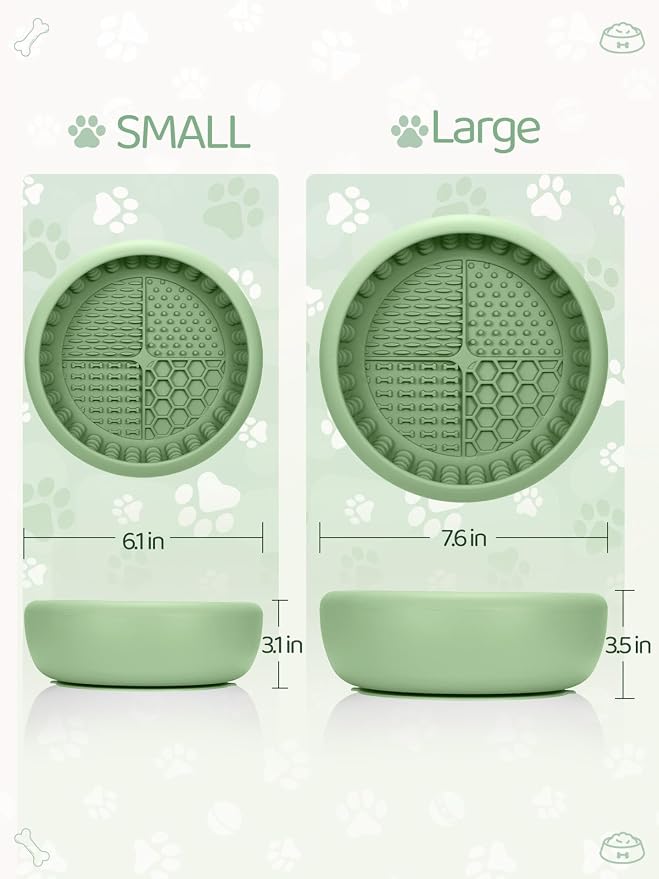 Dog Lick Bowl with Brush and Scraper, Anxiety Relief Lick Mat for Dogs, Non-Slip Freeze Licking Bowl Enrichment Puzzle Feeder for Distraction, BPA Free Silicone, Dishwasher Safe