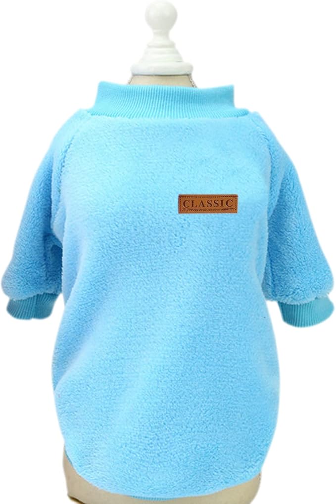 Jecikelon Pet Dog Clothes Dog Sweater Soft Thickening Warm Pup Dogs Shirt Winter Puppy Sweater for Dogs (Z01-Blue, X-Small)