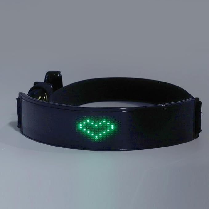 Glowing Collars for Dogs, LED Collar Smart DIY Screen Fashionable Glowing Dog Necklace, Rechargeable Light Up Pet Collar, Ensuring Visibility and Safety for Small Medium Large