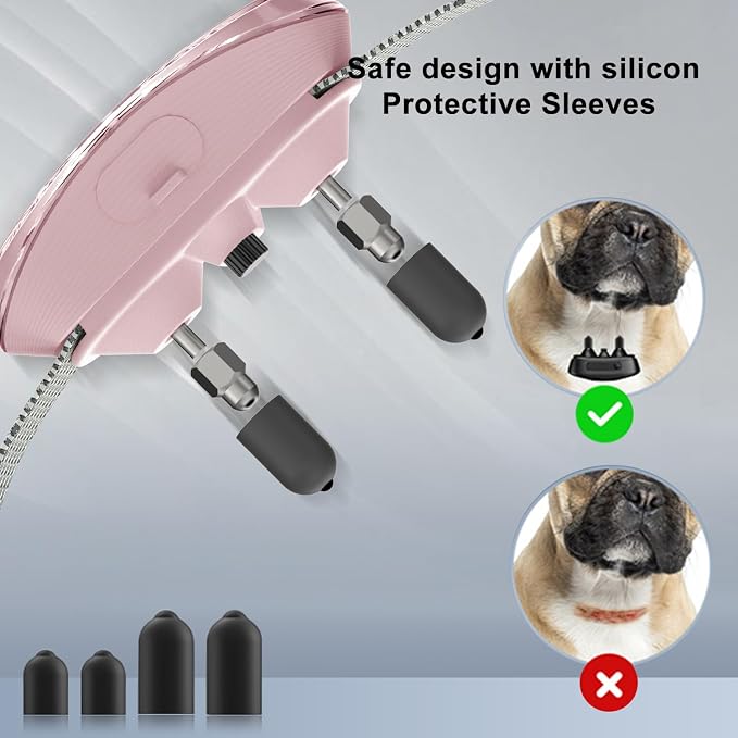 Smart Automatic Anti bark Dog Collar Intelligent Waterproof Rechargeable Barking Terminator (Pink Bark Collar)