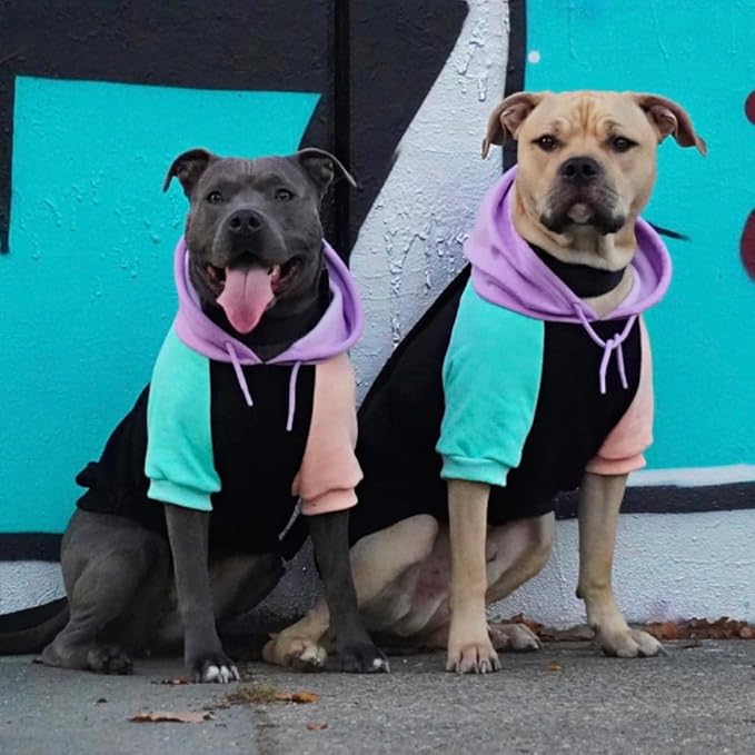 Spark Paws Dog Hoodie – Premium Dog Sweater for Small, Medium, and Large Dogs | Warm Outfits for French Bulldogs, Pitbull, Puppy, Winter Jacket Alternative - Cyber Punk - XL