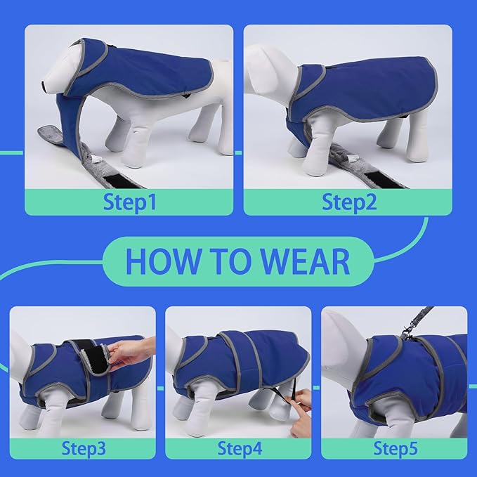 MIGOHI Warm Dog Coat Winter Dog Jacket,Waterproof Cold Weather Coats for Dogs,Fleece Jacket for Small Medium Large Dogs,Reflective Thick Fleece Vest with Leash Hole