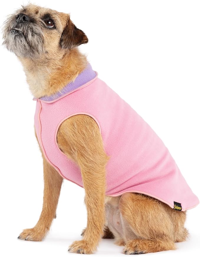 Goldpaw Duluth Double Fleece Dog Sweater Vest for Medium Dogs - Soft, Stretchy Dog Fleece - Warm Pet Jacket for Fall and Winter - Premium Pet Outerwear - Machine Washable - Rose/Lavender - Size 18