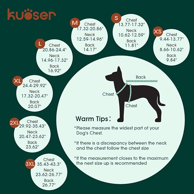 Kuoser Dog Winter Coat, Windproof Dog Fleece Jacket British Style Plaid Cold Weather Doggie Vest Coats, Reversible Cozy Warm Pet Clothes Apparel for Large Size Dogs XL