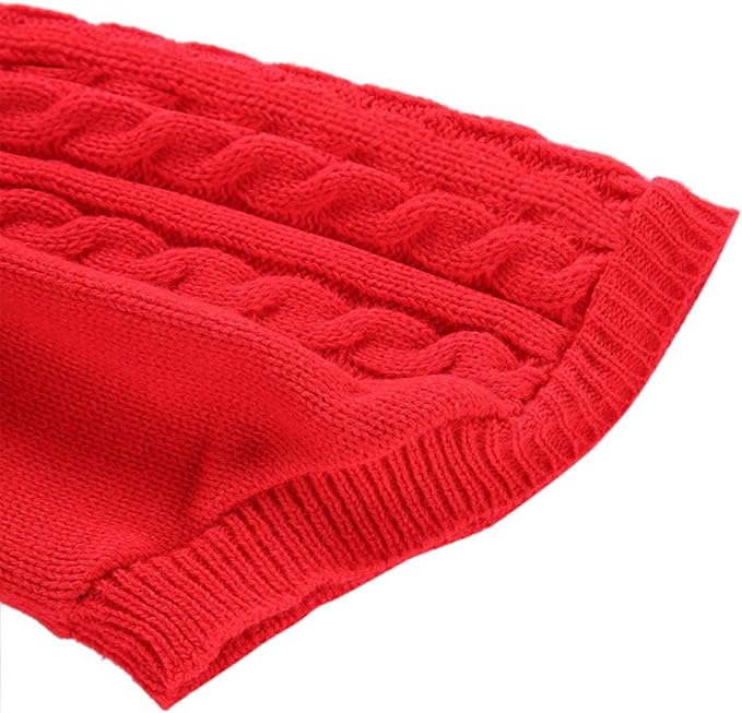 CHBORCHICEN Small Dog Sweaters Knitted Pet Cat Warm Dog Sweatshirt Winter Clothes Kitten Puppy Sweater (Medium,Red)